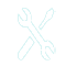 White Icon of a Wrench & Screwdriver